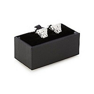 Metal bulldog cufflinks in a gift box